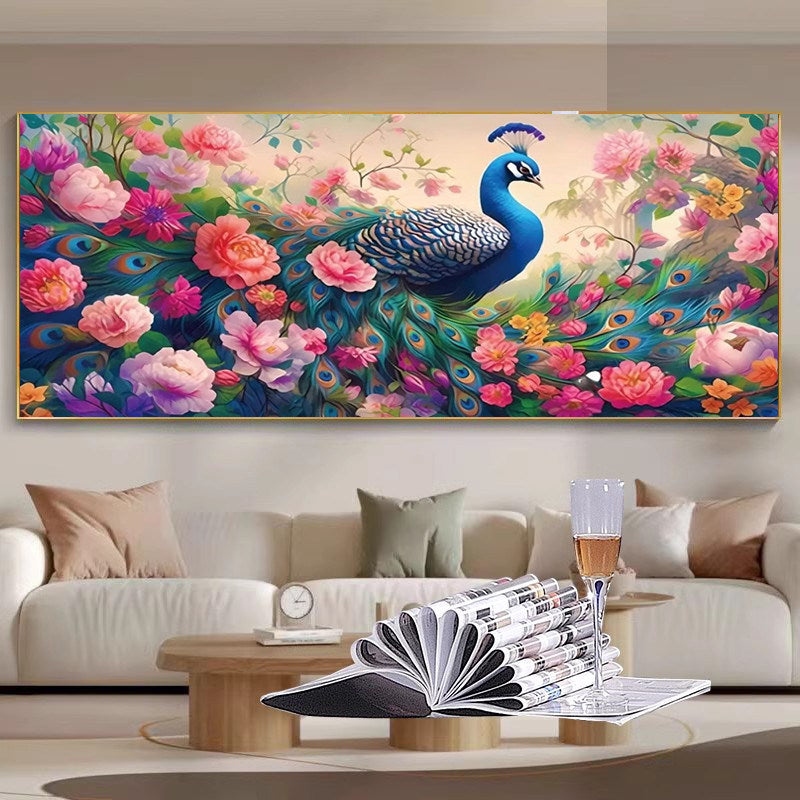 58X135CM Flower Peacock DIY Cross Stitch Kits Full Range of Embroidery 11CT 3 Strands NO Frame