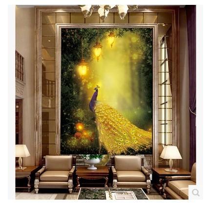 45X80CM Gold Peacock 5D Full Diamond Painting DIY Pictures