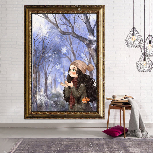50x70CM Forest Girl Full Diamond Painting NO Frame Round beads