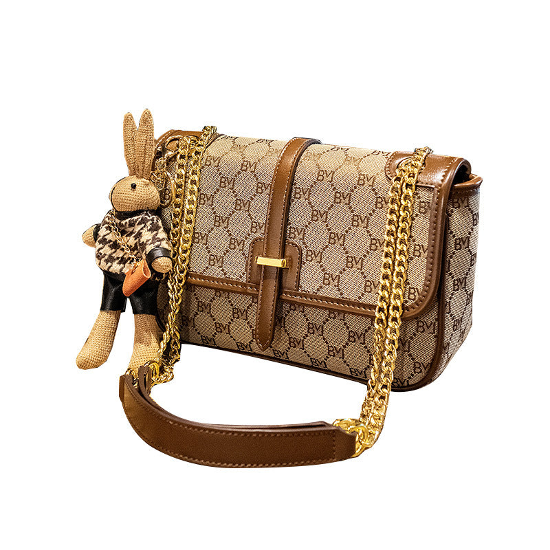 New Fashion Retro Design Chain Bag Versatile One Shoulder Crossbody Bag(rabbit included)
