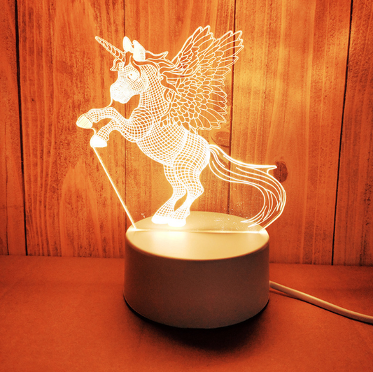 3D Colorful Charging Night Light Bedside LED Lamp Various Shapes Creative Gif-Pegasus