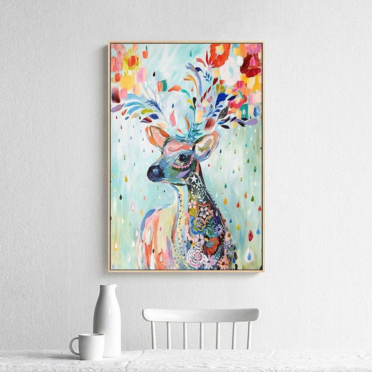 60x90cm Nine color deer NO Framed Finished Oil Painting Canvas Wall Art For Living Room Home Decor
