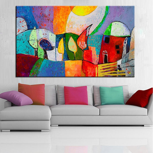 60x80cm HOUSE NO Framed Finished Oil Painting Canvas Wall Art For Living Room Home Decor