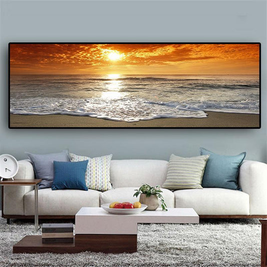 50x150cm sunrise NO Framed Finished Oil Painting Canvas Wall Art For Living Room Home Decor