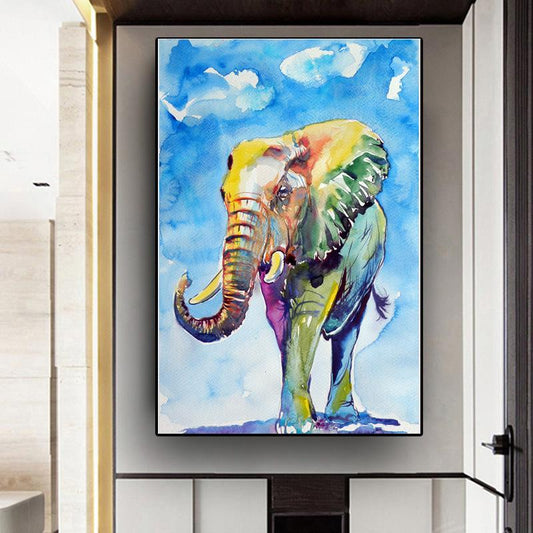 60x90cm Elephant NO Framed Finished Oil Painting Canvas Wall Art For Living Room Home Decor