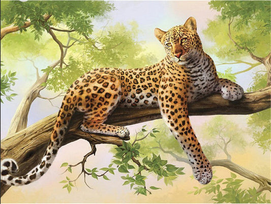 50x40cm wild leopard 5d diy diamond painting full drill NO FRAME   M0823