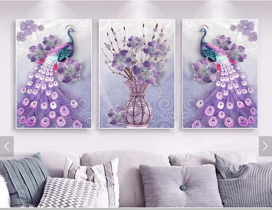 60X120CM-Big Size 5D Full Diamond Painting DIY Pictures-Peacock m1695