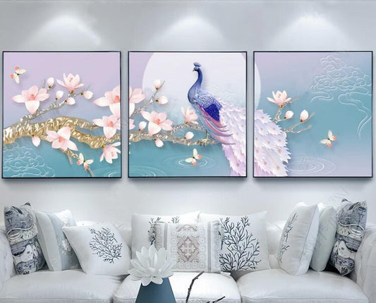 40x120CM-Home Decoration DIY 5D full Diamond Painting-Peacock