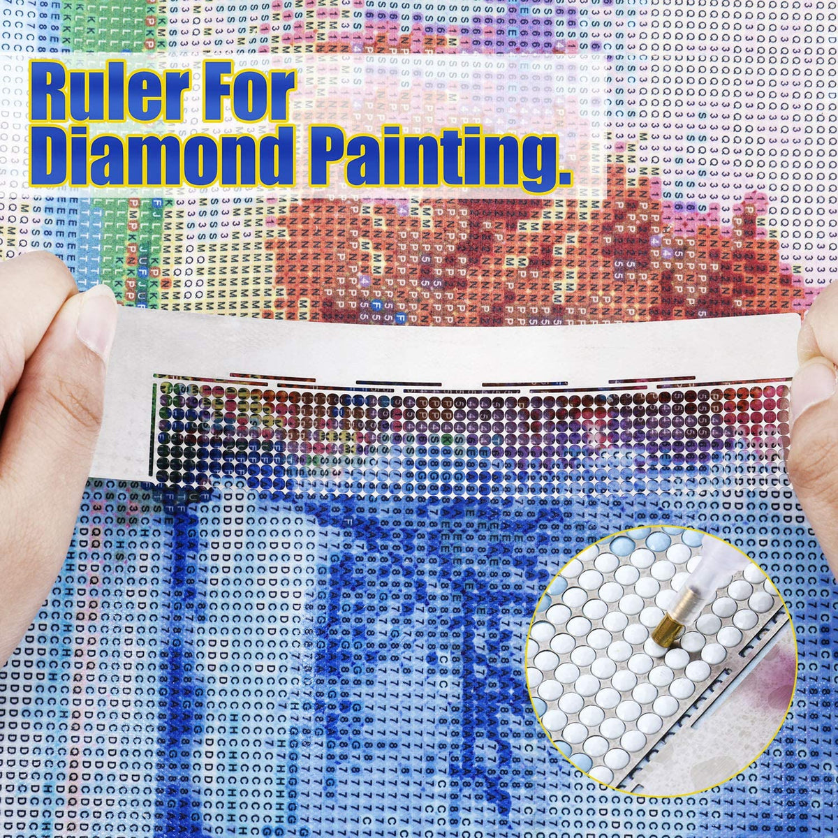 Meprotal 2Pcs Diamond Painting Ruler Tool and 1 Pcs Kit 1