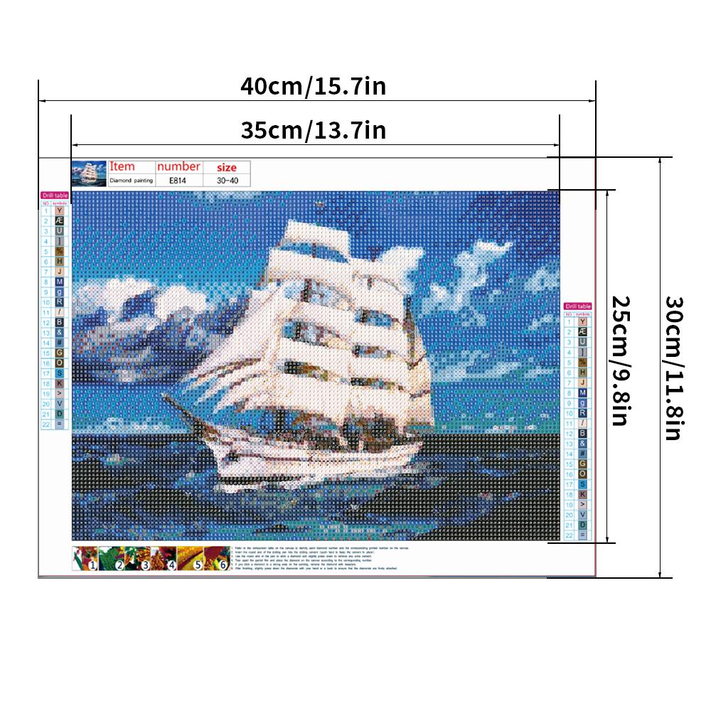30X40CM sailing boat 5D Full Diamond Painting DIY Pictures E814