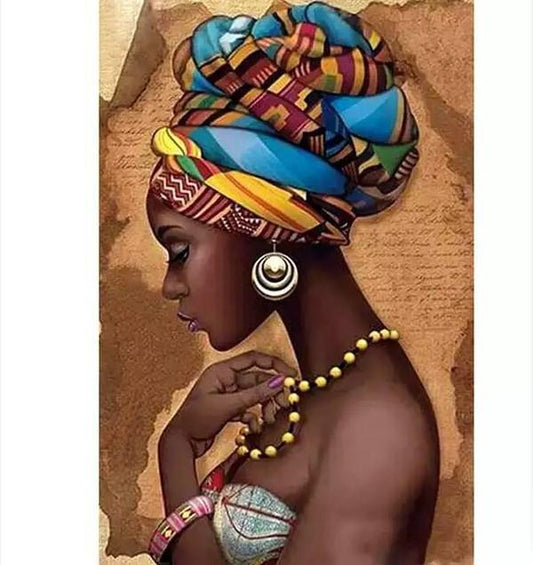 50x70CM-Africa Women- DIY 5D full Diamond Painting