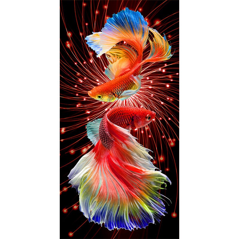 60X110CM-Fiery red double -DIY 5D full Diamond Painting NO FRAME M5711