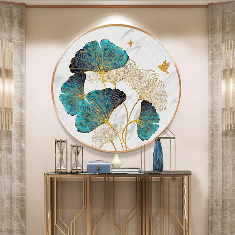 60x60 سنتيمتر أوراق الجنكة المستديرة 5d لتقوم بها بنفسك الماس اللوحة الحفر الكامل بدون إطار