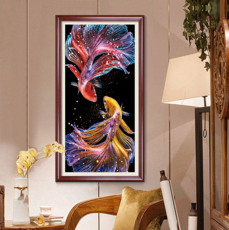 50x90 سنتيمتر كوي الأسماك عبر عدة خياطة 11CT مختوم مجموعة كاملة من التطريز كاتب عدة للمبتدئين نمط المطبوعة مسبقا