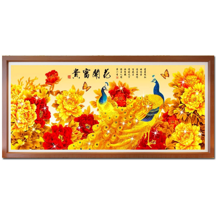 150X63cm الذهبي الطاووس عبر عدة خياطة 11CT مختوم مجموعة كاملة من التطريز كاتب عدة للمبتدئين نمط المطبوعة مسبقا