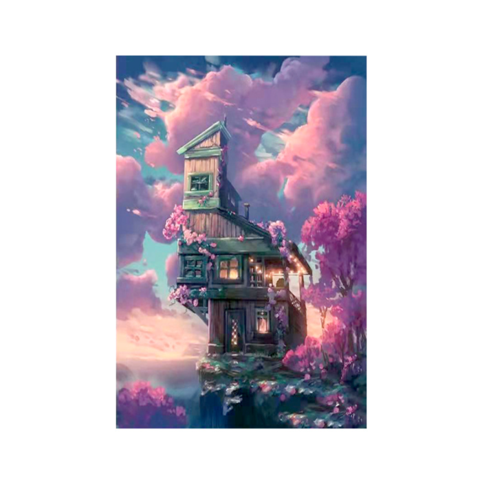 53X65cm Cloud cabin Cross Stitch Kits 11CT Stamped Need 4 Stands Full Range of Embroidery Starter Kit for Beginners Pre-Printed Pattern