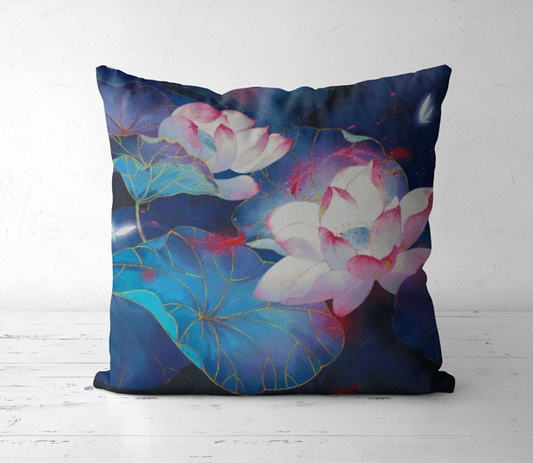 Lotus DIY Embroidery Pillow Case DIY Cross Stitch Needlework Sets Home Decoration(Pillow core not included)