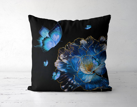 Butterfly DIY Embroidery Pillow Case DIY Cross Stitch Needlework Sets Home Decoration(Pillow core not included)