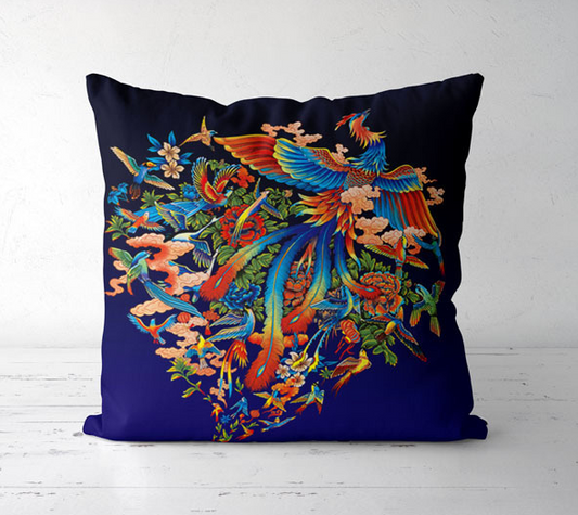 Phoenix DIY Embroidery Pillow Case DIY Cross Stitch Needlework Sets Home Decoration(Pillow core not included)