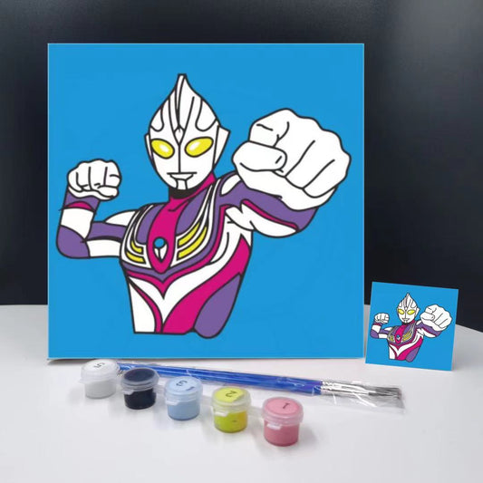 20x20CM Ultraman - Kids with Framed DIY Oil Painting By Numbers