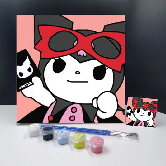20x20CM Kuromi - Kids with Framed DIY Oil Painting By Numbers