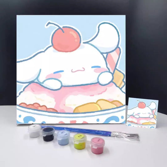 20x20CM Cinnamoroll - Kids with Framed DIY Oil Painting By Numbers