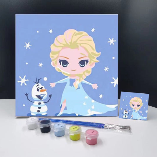 20x20CM Elsa - Kids with Framed DIY Oil Painting By Numbers