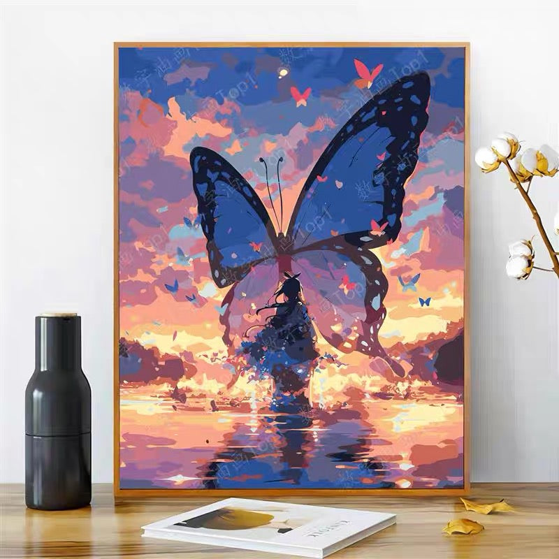 40X50CM Butterfly DIY Oil Painting By Numbers