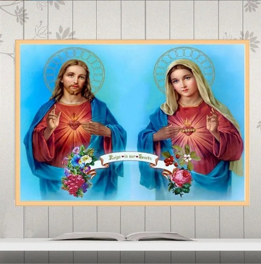 80x60CM Mary jesus Full Diamond Painting NO Frame Round diamond  A8178