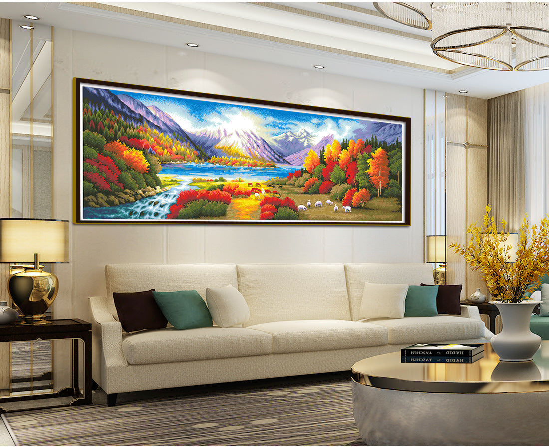 68X191CM Landscape DIY Cross Stitch Kits 11CT 3 Strands NO Frame