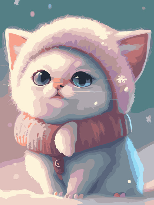 40X50CM New Cat DIY Oil Painting By Numbers