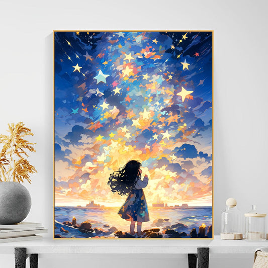 60X80CM - Girl DIY 5D Full Diamond Painting NO Frame