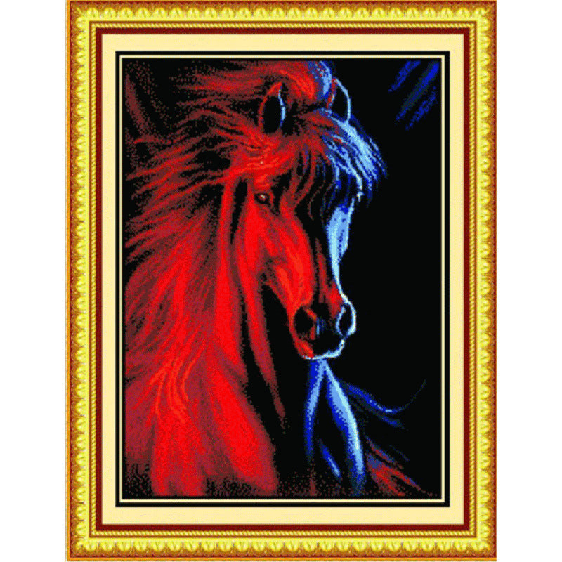 52X70CM Horse DIY Cross Stitch Kits Full Range of Embroidery 11CT 3 Strands NO Frame
