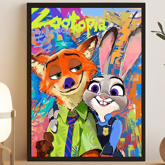 40X50CM Zootopia DIY Oil Painting By Numbers WITH Frame