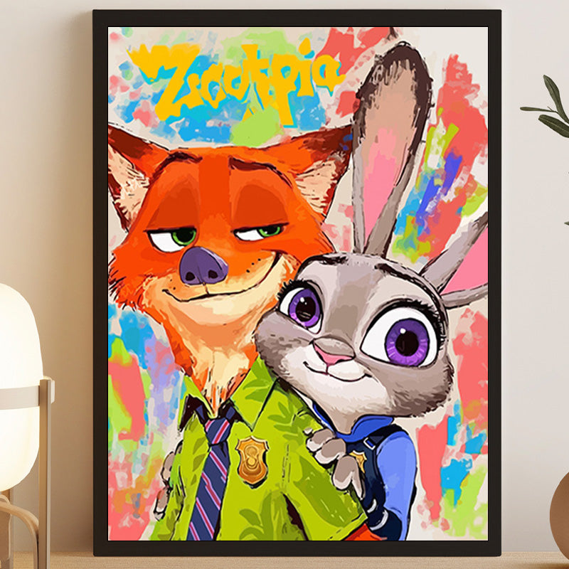 40X50CM Zootopia DIY Oil Painting By Numbers WITH Frame
