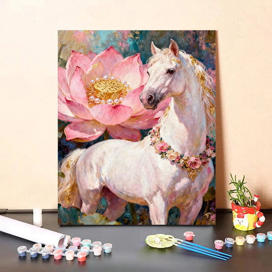 40X50CM Horse DIY Oil Painting By Numbers WITH Frame DIY Product