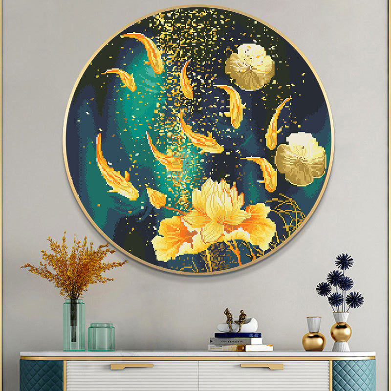 Lucky Fish DIY Cross Stitch Kits Full Range of Embroidery 11CT 3 Strands NO Frame