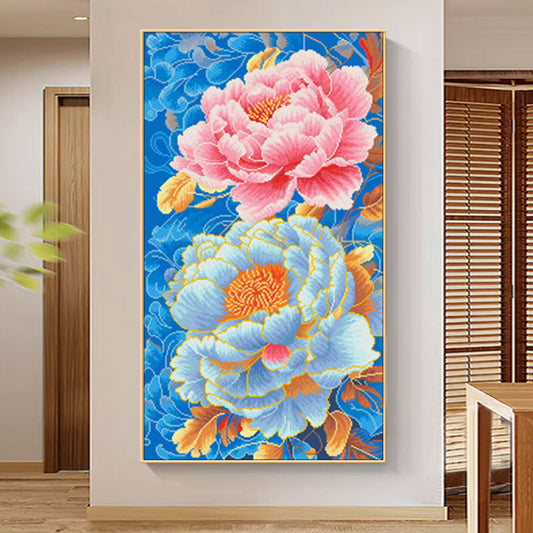 50X83CM Flower DIY Cross Stitch Kits Full Range of Embroidery 11CT 3 Strands NO Frame