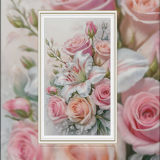 60X110CM Flower DIY Cross Stitch Kits Full Range of Embroidery 11CT 3 Strands NO Frame