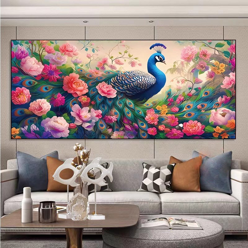 58X135CM Flower Peacock DIY Cross Stitch Kits Full Range of Embroidery 11CT 3 Strands NO Frame