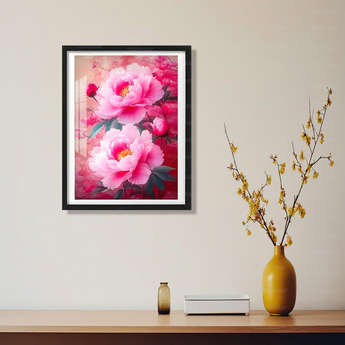 60X80CM Pink Flower DIY Cross Stitch Kits Full Range of Embroidery 9CT 4 Strands NO Frame