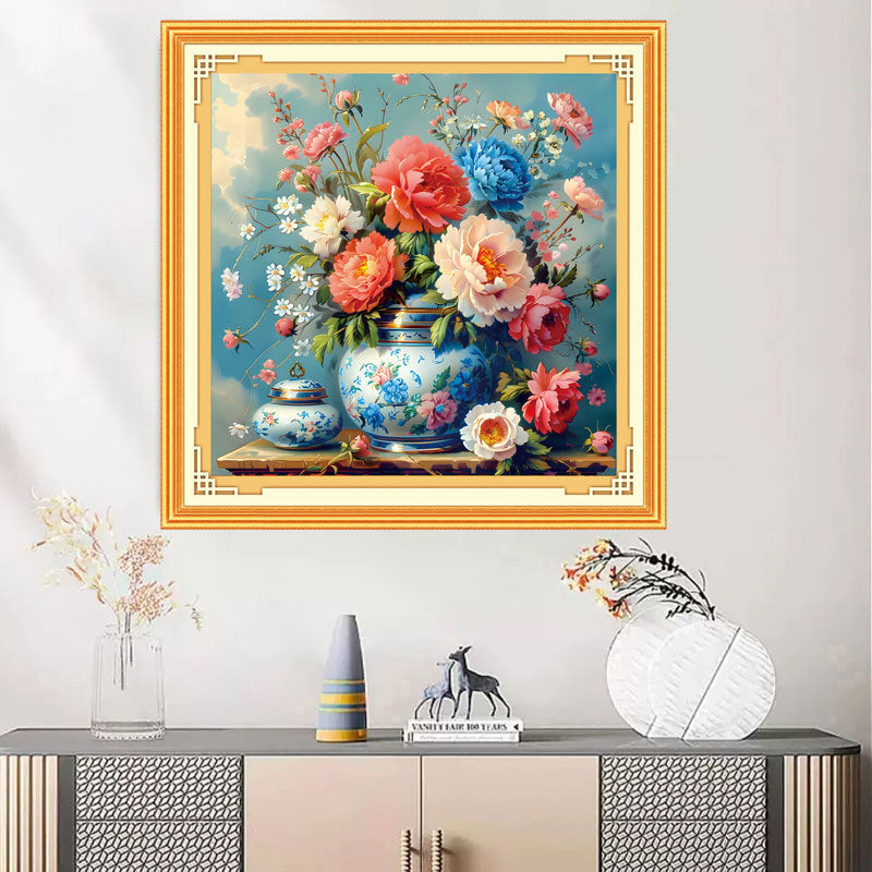 80X80CM Flower DIY Cross Stitch Kits Full Range of Embroidery 11CT 3 Strands NO Frame