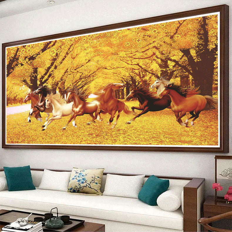 150X65CM Horse DIY Cross Stitch Kits Full Range of Embroidery 11CT 3 Strands NO Frame
