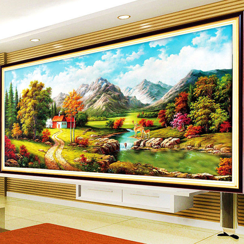 148X70CM Landscape DIY Cross Stitch Kits Full Range of Embroidery 11CT 3 Strands NO Frame