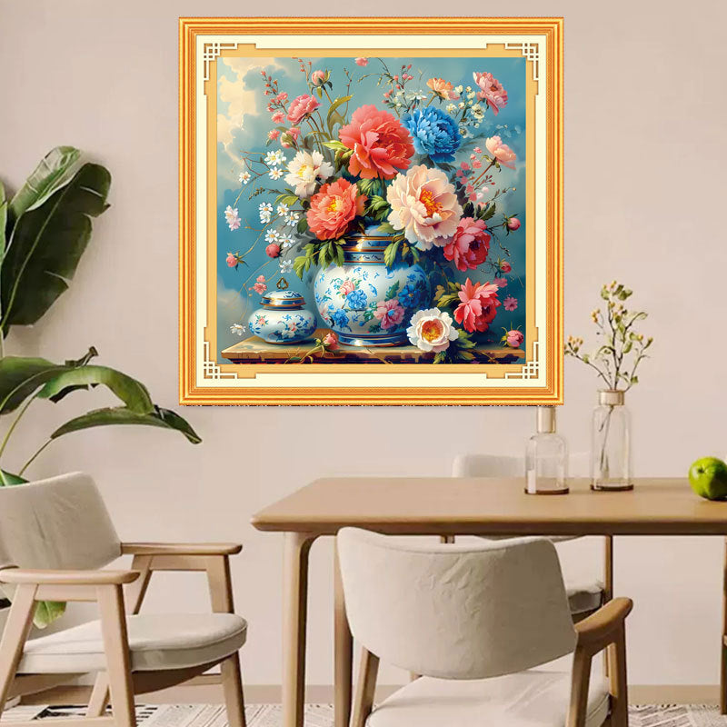 80X80CM Flower DIY Cross Stitch Kits Full Range of Embroidery 11CT 3 Strands NO Frame