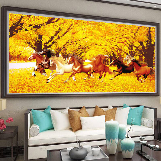 150X65CM Horse DIY Cross Stitch Kits Full Range of Embroidery 11CT 3 Strands NO Frame