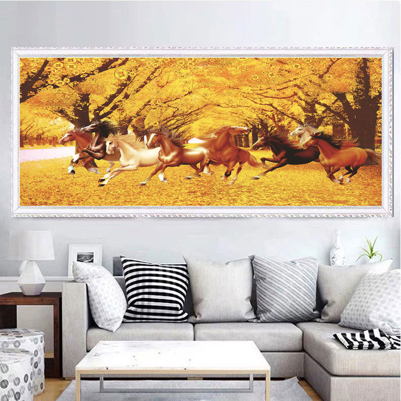 150X65CM Horse DIY Cross Stitch Kits Full Range of Embroidery 11CT 3 Strands NO Frame