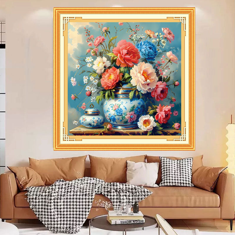 80X80CM Flower DIY Cross Stitch Kits Full Range of Embroidery 11CT 3 Strands NO Frame