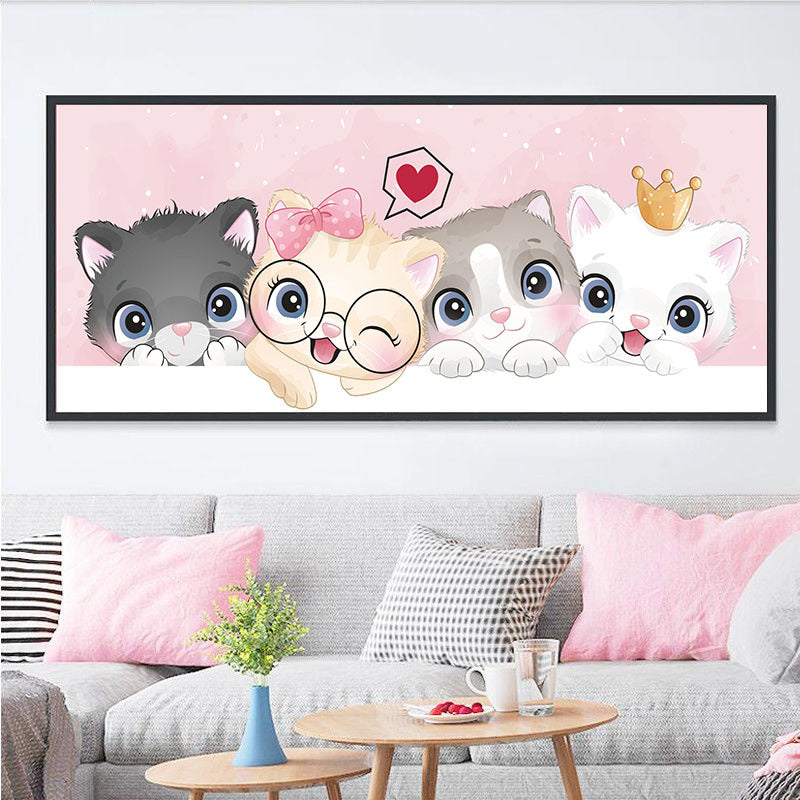 45X110CM - Cute Cat DIY Product 5D Full Diamond DIY Painting NO Frame