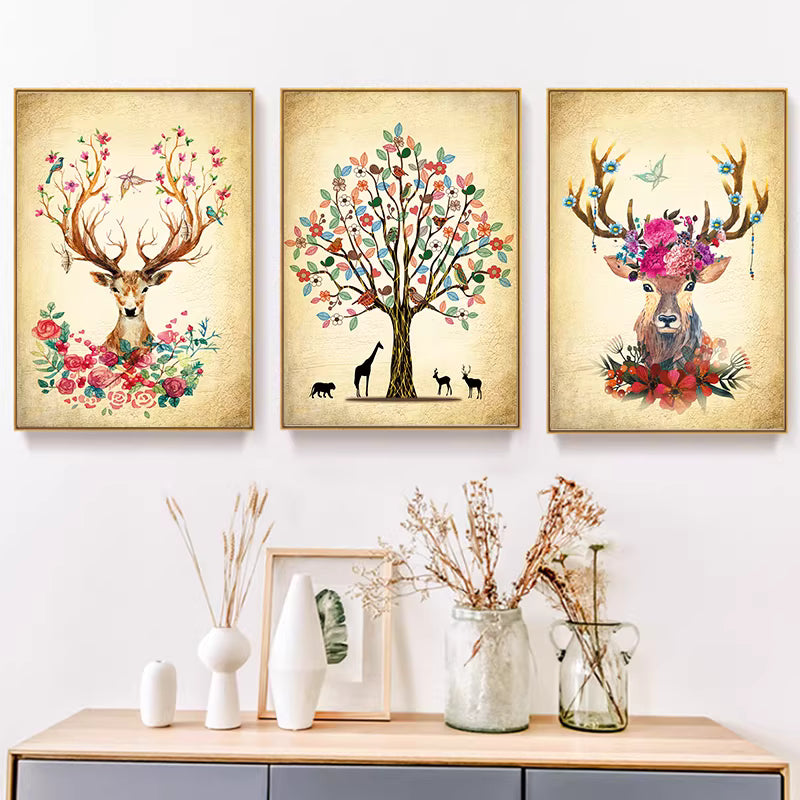 70X150CM - Flower Deer DIY Product 5D Full Diamond DIY Painting NO Frame